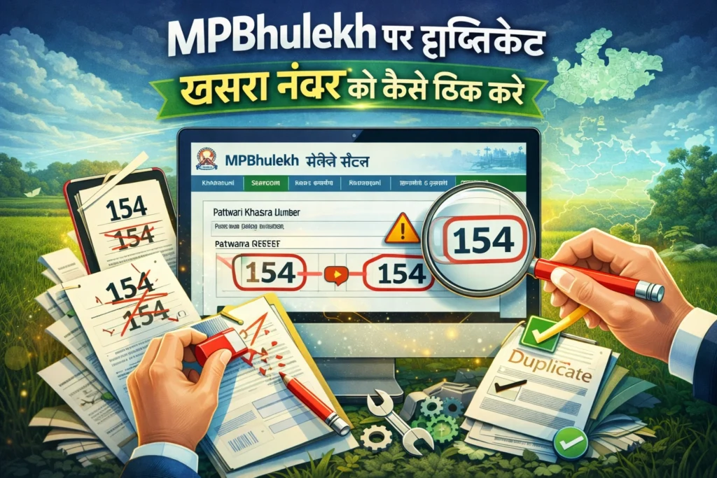 MPBhulekh पर डुप्लिकेट खसरा नंबर को कैसे ठीक करें